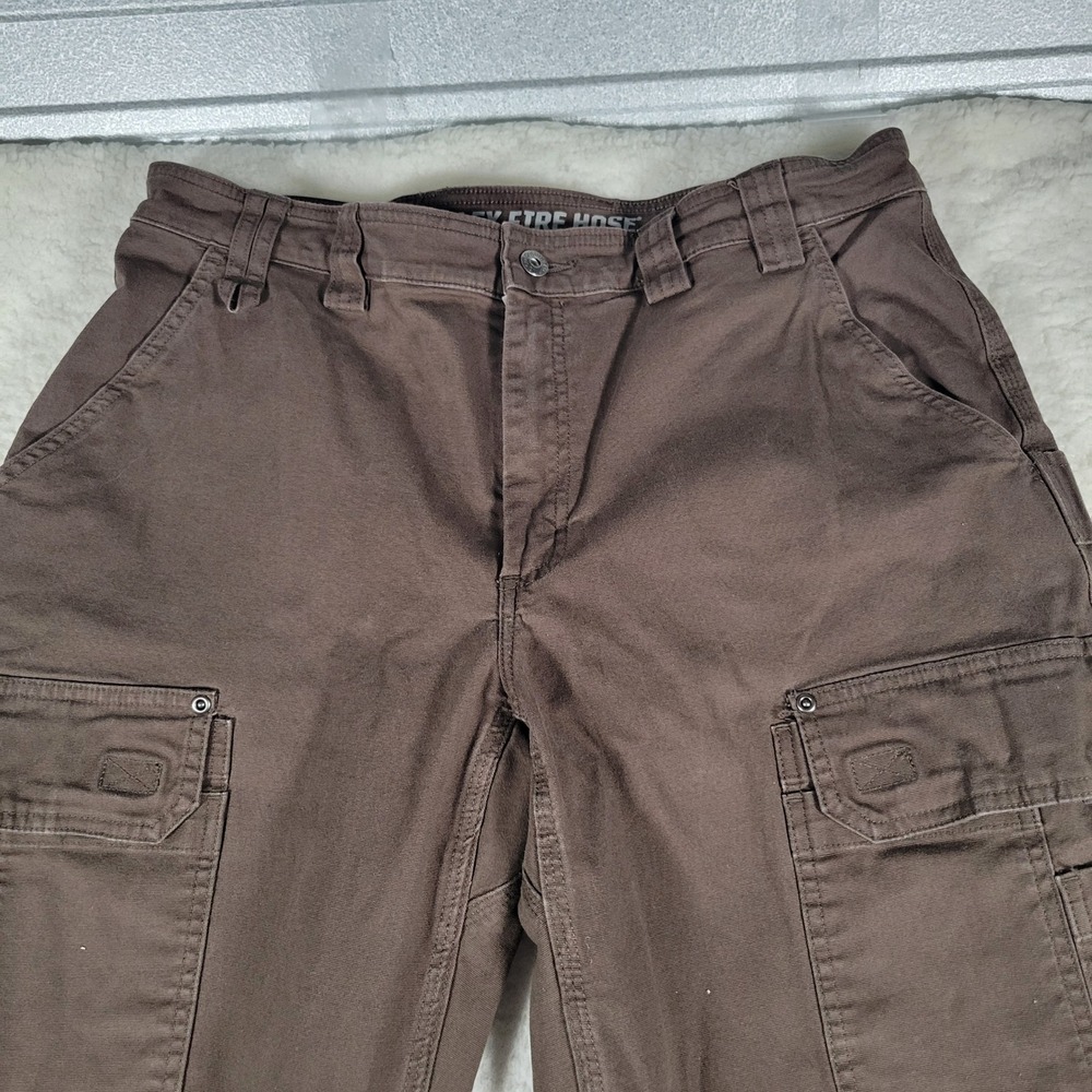 Duluth Trading Co Flex Fire Hose Mens Size 37x34 Brown Cargo Workwear Pants - Picture 3 of 13